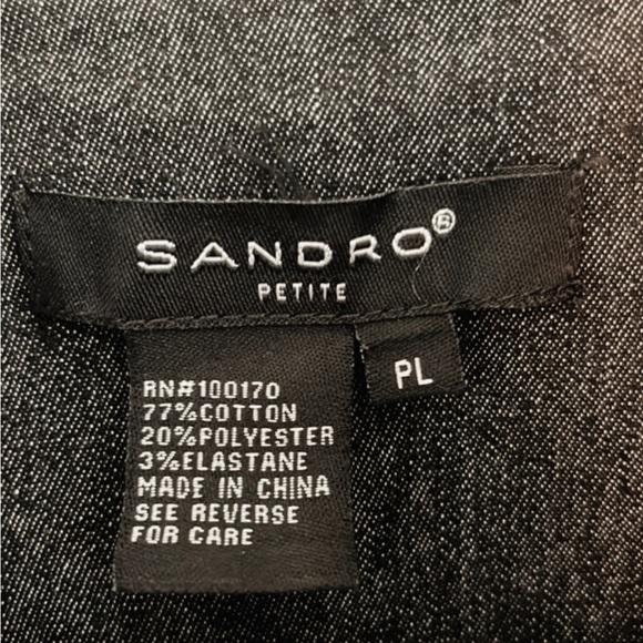 Sandro Denim Ruffle Jacket Tweed Pattern Women’s Petite Large Quiet Luxury - Picture 6 of 16